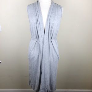 Lucky Brand Grey Knit Duster Cardigan Short Sleeve